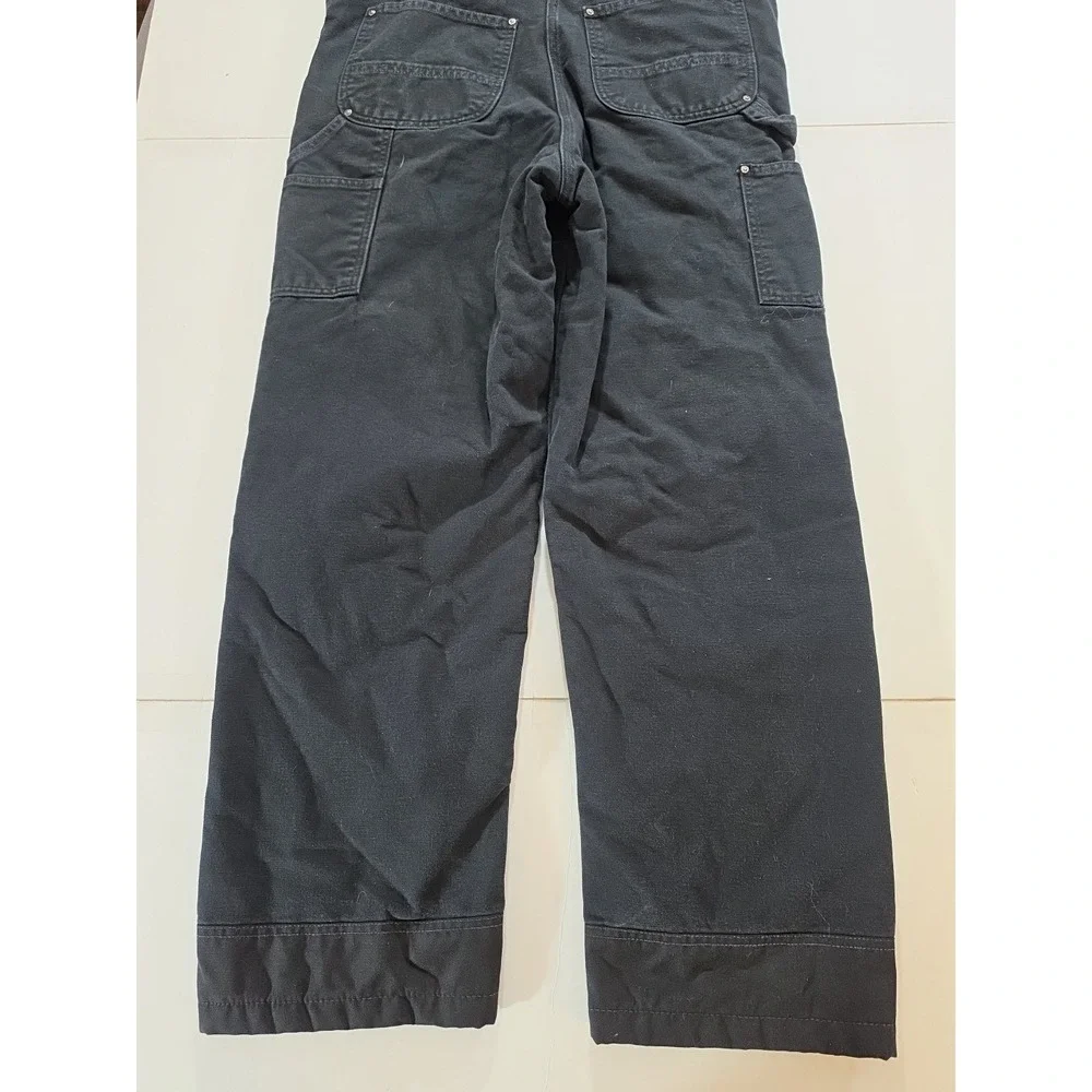 Carhartt 104031 Insulated Bib Overalls Men M Regular Black Quilt Lined Work Pant